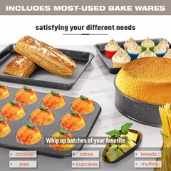 30 Piece Cookware Set Pots and Pans Set Kitchen Granite Non Stick Bakeware Set