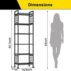 6-Wire Standing Storage Shelf for Bathroom Organizers and Storage & Laundry R…