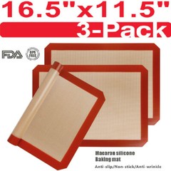 3-Pack Silicone Baking Mat Nonstick Heat Resistant Oven Mats Toaster Liner Sheet