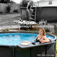 Poolside Bar Table for above Ground Pool, 49.4X9.6 Outdoor Hanging Swim-Up Table