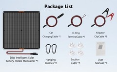 MHPOWOS 30W Solar Battery Charger 12V Solar Trickle Battery Charger Waterproof