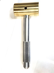 3 POUND BRASS HAMMER* KNURLED 1″ SOLID ALUMINUM 7-1/2″ HANDLE*MADE IN USA*