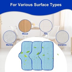 Machine Washable Microfiber Replacement Pads for Dupray Steam Cleaners – 3 Pack