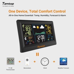 Digital LCD Weather Station Clock Indoor & Outdoor Calendar Thermometer Wireless