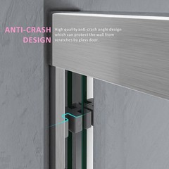 60″ x 72″ Bathroom Doors Brushed Nickel Shower Doors Glass Sliding 60 Inches