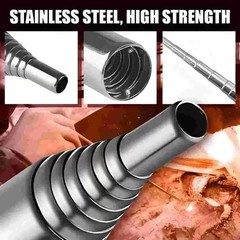 3x Outdoor Pocket Bellow Stainless Steel Telescopic Blow Fire Tube Blowpipe Tool