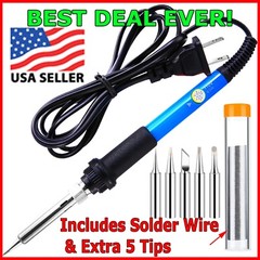 NEW Soldering Iron Electric Gun Adjustable Temperature 60W Welding Solder Wire