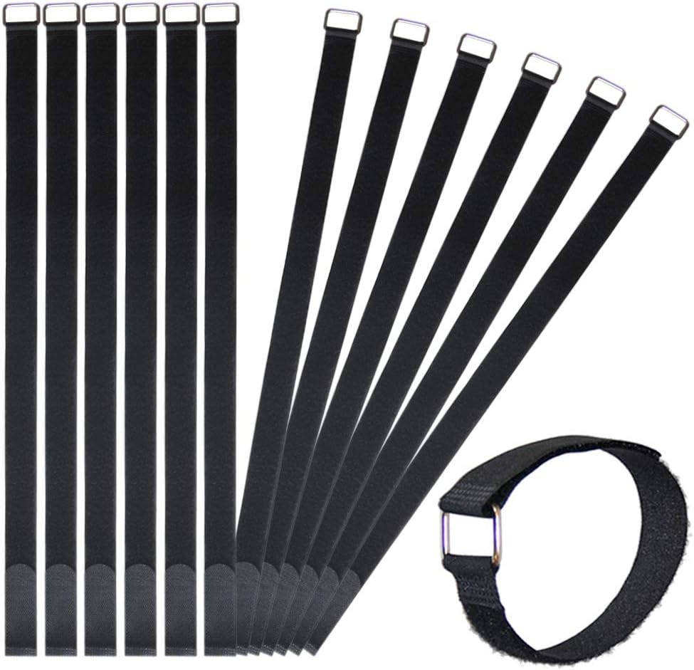 24 inch Hook and Loop Cable Strap – Reusable Fastening Strap – 12 PACK 1 inch