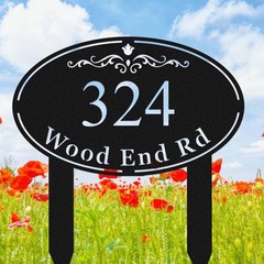 Custom Metal Address Sign, Personalized Yard Number Plaque
