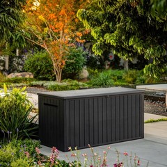 Keter 170 Gal. Resin Deck Box Large Indoor/Outdoor Storage – Graphite