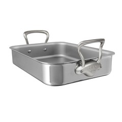 Mauviel Stainless Steel Roasting Pan With Rack, 15.7 x 11.8-In