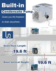 ALORAIR 180 Pint LGR Commercial Dehumidifier with Pump For 2300 sq.ft Home