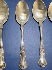 Lot of 4 Solid Sterling Silver Gorham Cambridge Spoons (Damaged)
