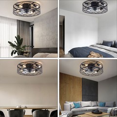 18.5″ Flush Mount Ceiling Fan with Light Pendant Lamp With Remote Control 60W