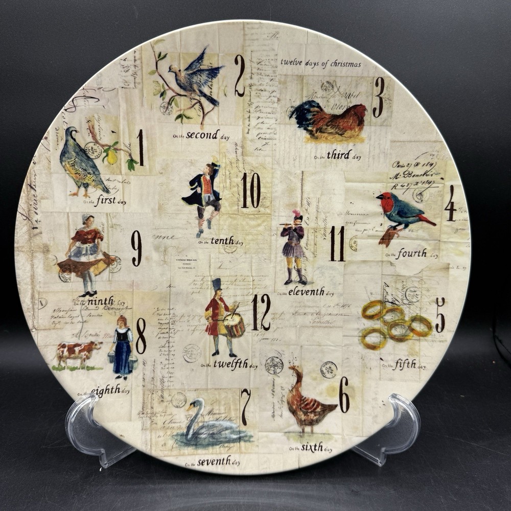Williams Sonoma Twelve 12 DAYS OF CHRISTMAS 14” Round Cookie Plate Platter Rare