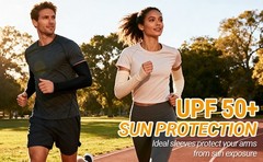 2 Pairs UV Protection Cooling Arm Sleeves for Men and Women UPF 50 Sun Sleeve