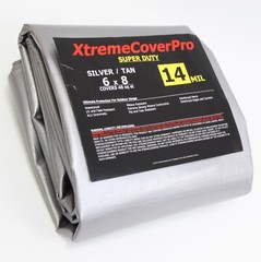 TARP 6′ x 8′ SILVER/TAN 14mil Multipurpose Protective Cover with Grommet