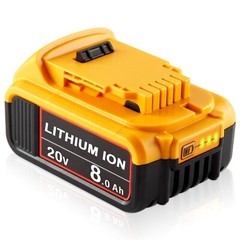 2Pack 8.0AH For Dewalt 20V 20Volt Max XR Lithium Battery DCB206-2 DCB205 DCB200