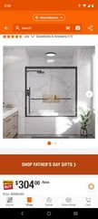 56 – 60 in. W x 58 in. H Double Sliding Framed Tub Door in Matte Black