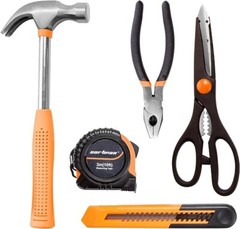 126 Piece Tool Set General Household Hand Tool Kit Orange