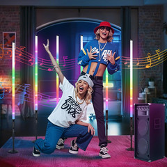 Rechargeable RGB DJ Tube Lights with Stand – 4 Pack for Events & Decor