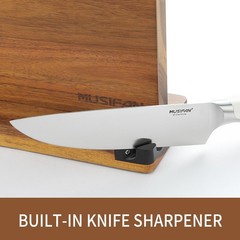 Magnetic Knife Block & Holder – Cutlery Display Stand with Sharpener – Kitchen S