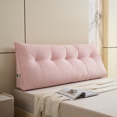 Corduroy Bed Wedge Pillow Headboard Bolster Back Rest Cushion Pillow f Sofa Bed