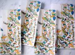 WILLIAMS SONOMA PAPILLON BUTTERFLY NAPKINS SET OF FOUR 85 COTTON 15 LINEN NWTAGS