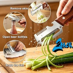 2PCS Multifunction Vegetable Peeler Julienne Slicer Stainless Steel Set