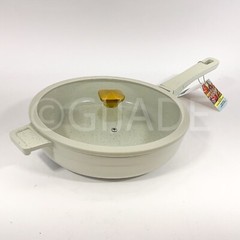 Authentic kitchen 3.7-qt Sauté Pan Deep Frying Pan Grayish Non-Stick Ceramic