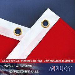 Anley 12 Pcs USA Pleated Fan Flag 1.5×3 Ft American US Bunting Flags Fan Banner