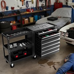 Rolling Tool Chest Tool Box with 7 Drawers & Wheels & Drawer Liners for Garage