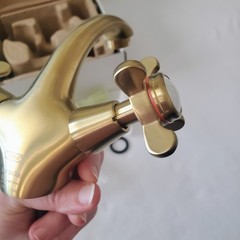 IKEA RUNSKAR Sink Faucet Brass Color 2 Handle 704.957.38 Open / Unused Complete
