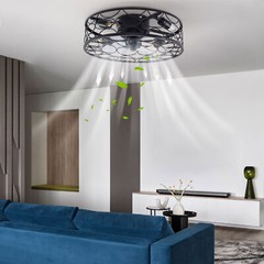 18.5″ Flush Mount Ceiling Fan with Light Pendant Lamp With Remote Control 60W