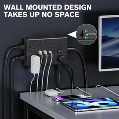 Power Strip Surge Protector with 16 Outlets 3 USB A and 3 USB C Ports Flat Plug