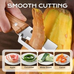 1-3PCS Stainless Steel Peeler with Wooden Handle – Fruit & Vegetable Slicer-NEW