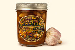 Fermented Honey Garlic 8 oz jar, Made in USA, Raw Unfiltered Honey, Garlic