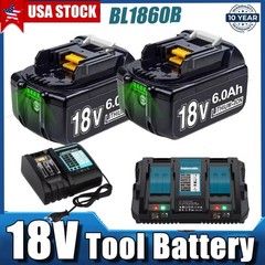 PACK For Makita 18 Volt 8.0Ah LXT Li-Ion Battery BL1860B BL1830 BL1850 / Charger