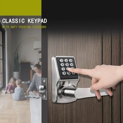 Keypad Door Lock with Handle-Keyless Entry Door Lock -Brushed Nickel