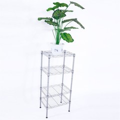 Rectangle Carbon Steel Metal Assembly 4-Shelf Kitchen Storage Rack Silver Grey