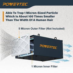 1-Micron Activated Carbon Inner Filter for WEN 3410, POWERTEC AF4000/AF4001, Rep