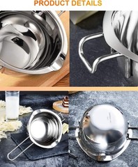 Stainless Steel Double Boiler Pot for Melting Chocolate, Candy and Candle Making