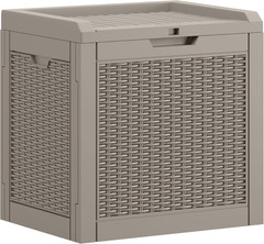 35 Gallon Outdoor Deck Box, Lockable Waterproof Storage Box, Resin Storage Bin f