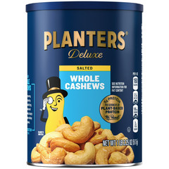 PLANTERS Deluxe Salted Whole Cashews,Plant Based Protein, 18.25 oz Free Ship