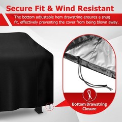 58 Inch Waterproof BBQ Gas Grill Cover Fit For Weber, Char-Broil, Nexgrill Black