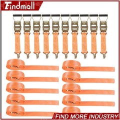 Findmall 1.5″ x 15′ Ratchet Straps J Hook 4000-lbs Heavy Duty Tie Downs 10 Pack