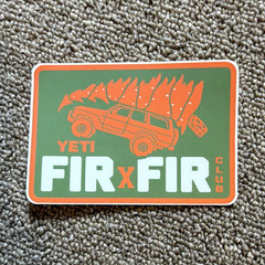YETI FIR x FIR Club sticker decal rectangle horizontal green orange white