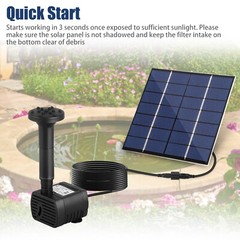 Solar Power Fountain Submersible Floating Water Pump Bird Bath Pond Garden Pool