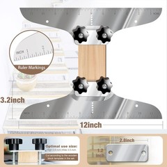 Stair Tread Template Tool, Stair Measuring Tool, Tread Jig Set – with Level &…