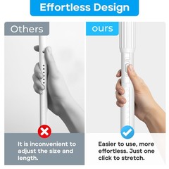 Tension Curtain Rod，40-166IN(3.33-13.83Ft) One-Click Fast Extension Rod Easy …